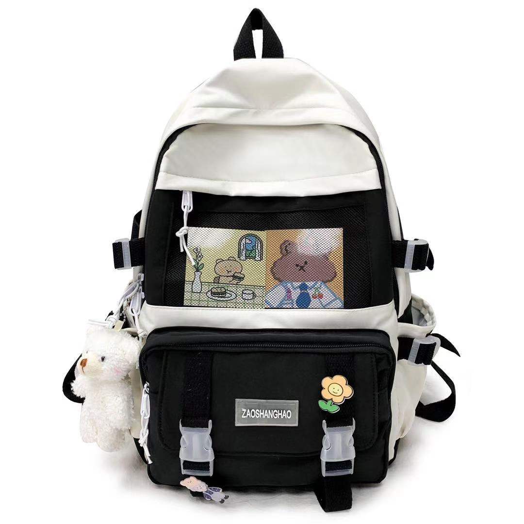 HOÀN TIỀN 15% - Ba lô Chang Yue chất vải canvas chống thấm phối ghim cài tặng kèm móc thú siêu xinh 882