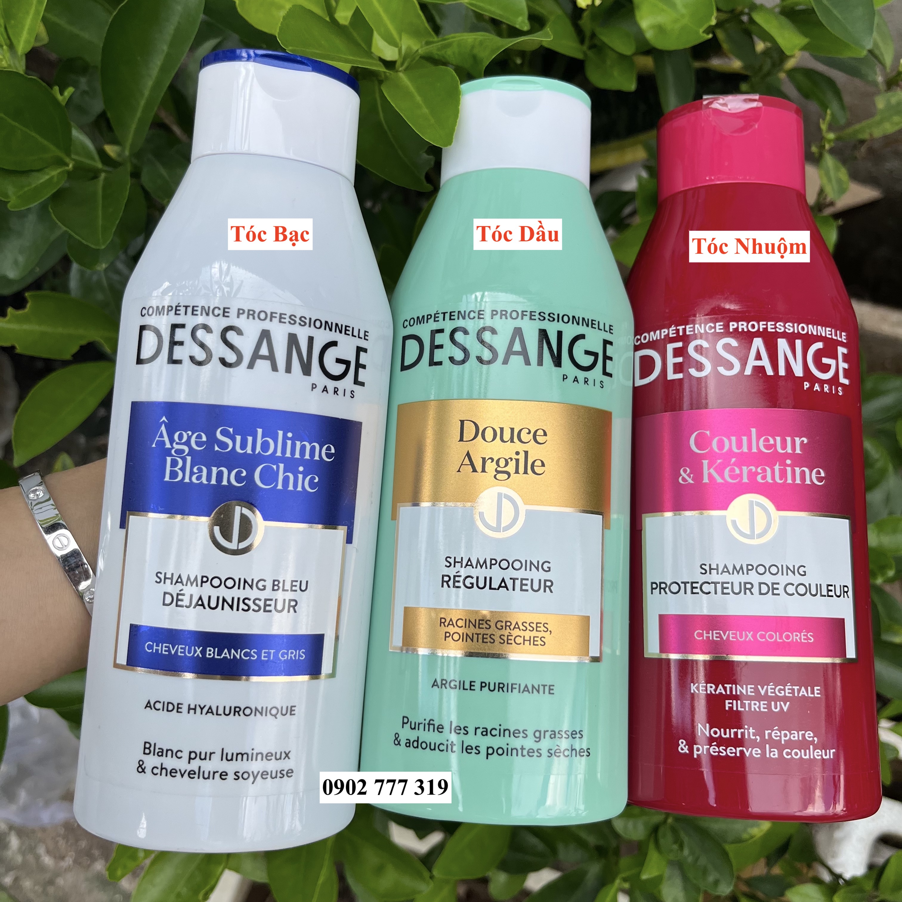 Dầu gội Dessange cho Tóc dầu, Tóc bạc và tóc hư tổn.nội địa Pháp