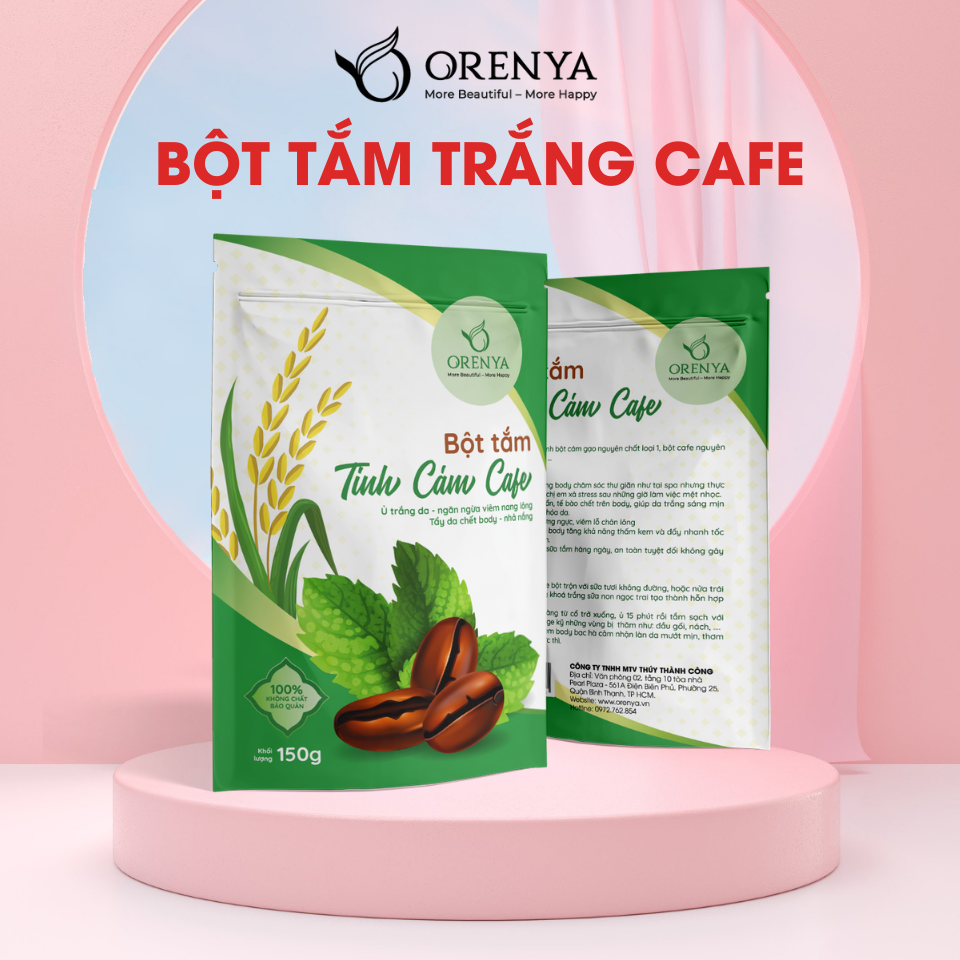 Bột Tắm Trắng Tinh Cám Cafe 150gr - Ủ trắng tinh cám cafe bạc hà