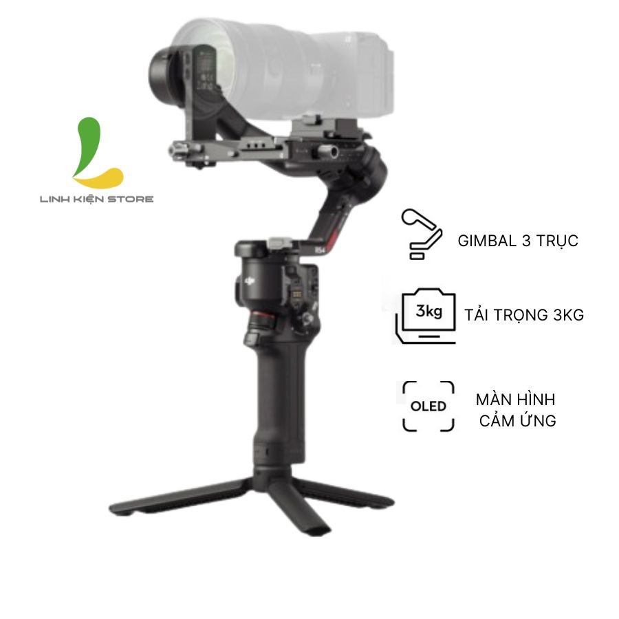 Tay cầm chống rung DJI RS4 - Gimbal chống rung máy ảnh 3 trục, chụp dọc ấn tượng màn hình cảm ứng, dung lượng pin cao