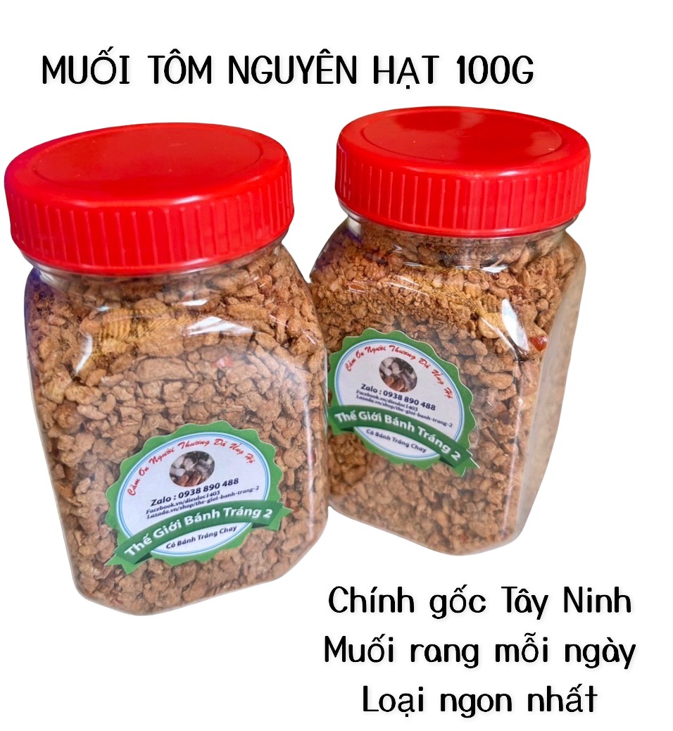 Muối tôm nguyên hột Tây Ninh hủ 100gr