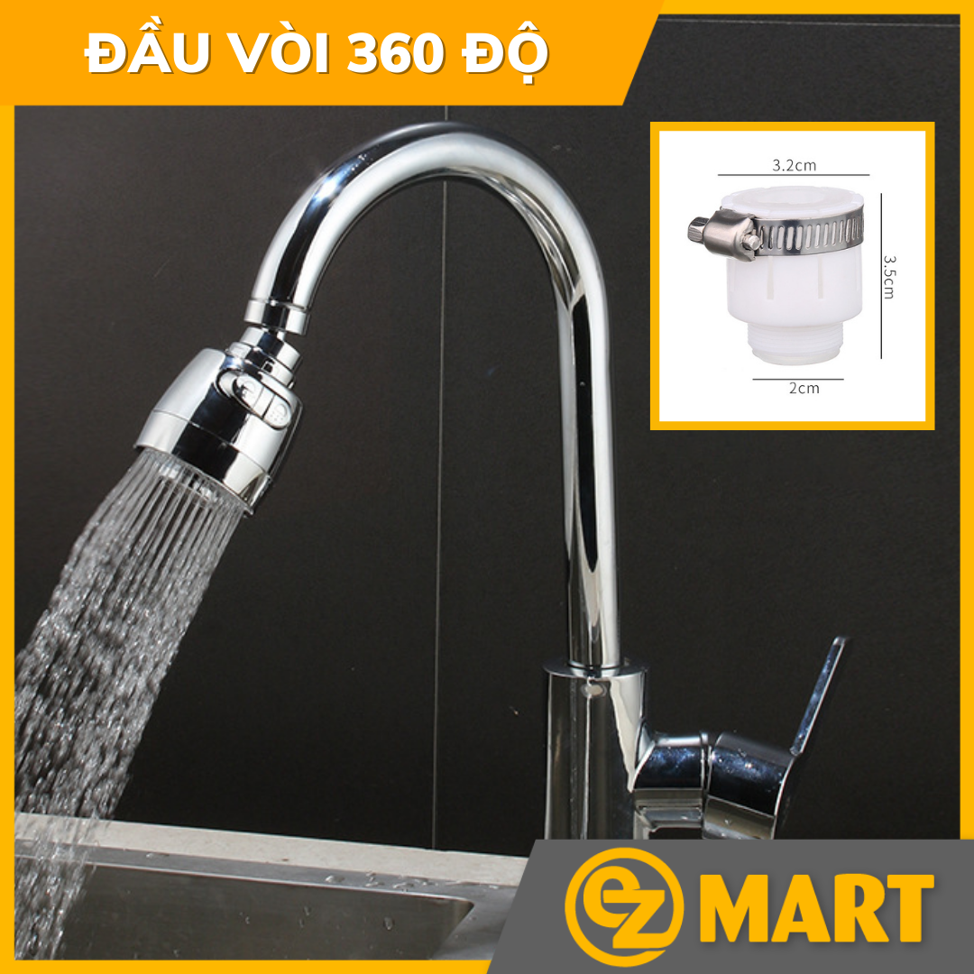 Đầu vòi tăng áp rửa bát điều hướng xoay 360 độ 3 chế độ nước C'MON