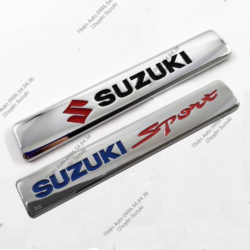 Tem dán logo suzuki, suzuki sport, hybrid bằng kim loại trang trí cho xe suzuki xl7, suzuki ertiga, suzuki swift