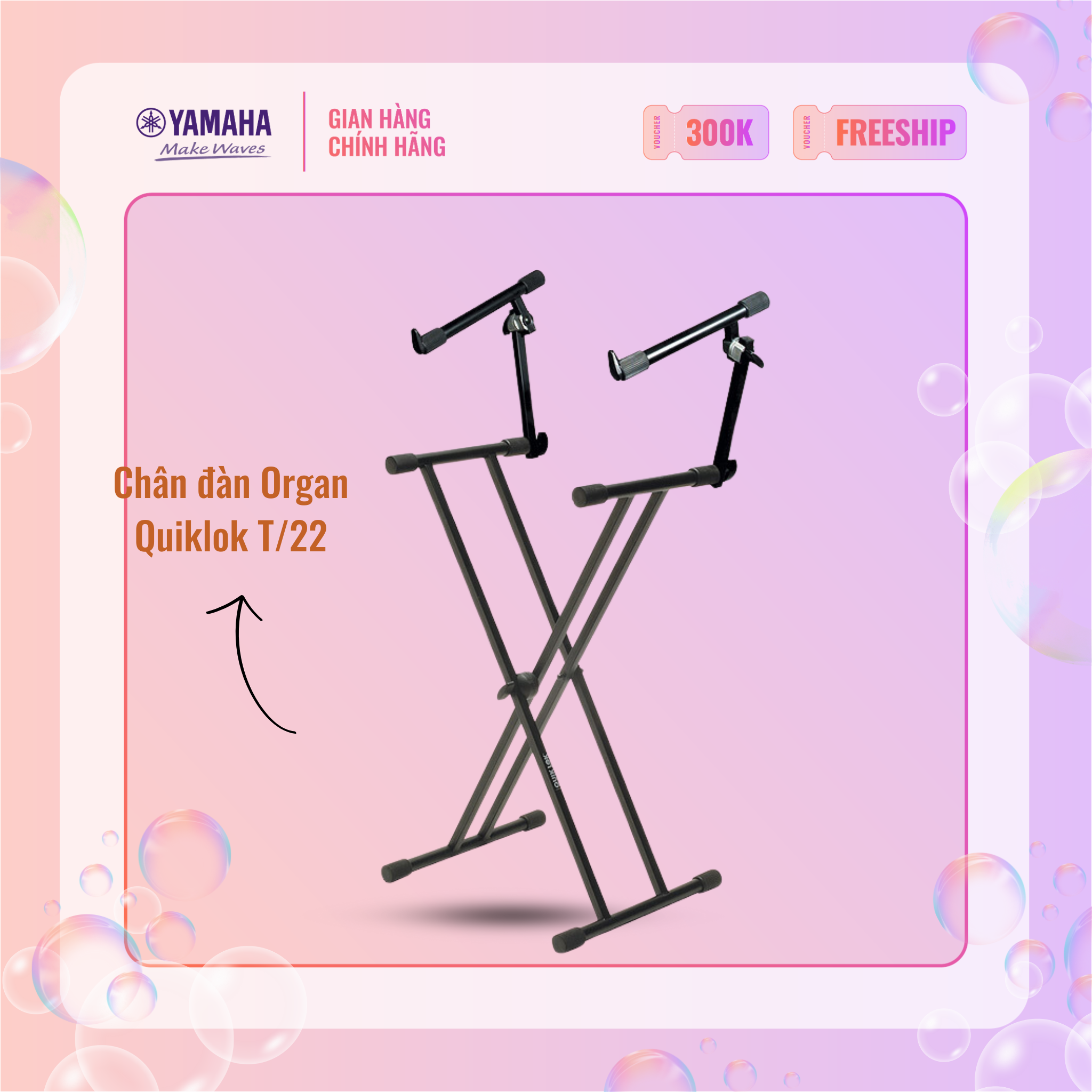 Chân đàn Organ QUIK LOK  T/22 BK phụ kiện đàn Organ/Keyboard