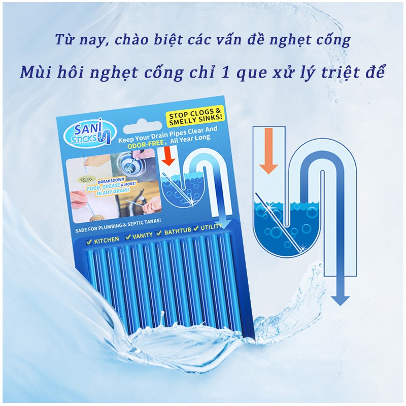 [HCM]Que thông tắc cống bồn rửa (vỉ gồm 12 que)