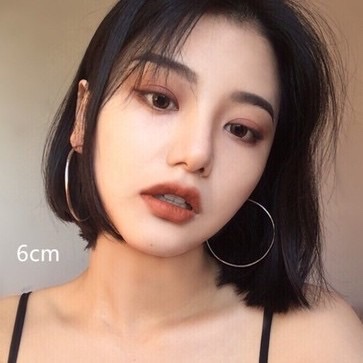 Khuyên tai bông tai nữ vòng tròn to sáng cá tính Hottrend-01