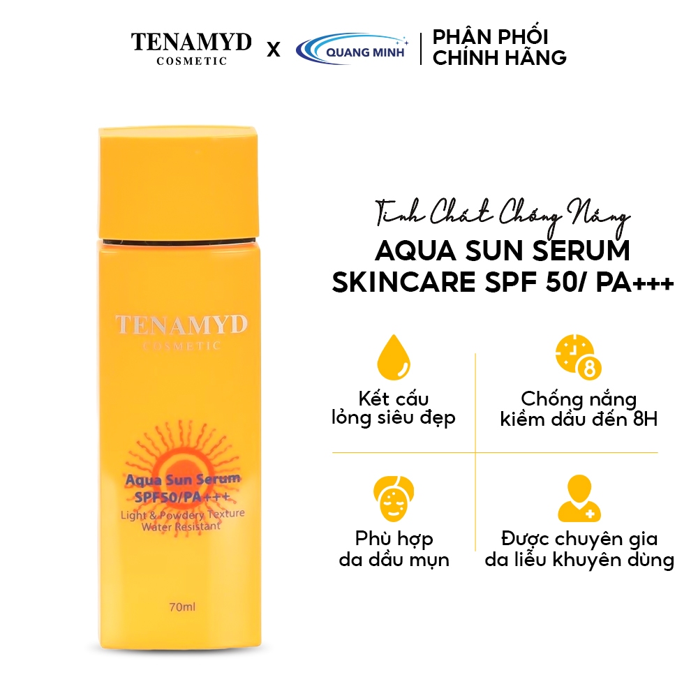 Kem chống nắng dạng nước kiềm dầu Tenamyd Aqua Sun Serum Skincare SPF 50/ PA+++ dành cho da dầu