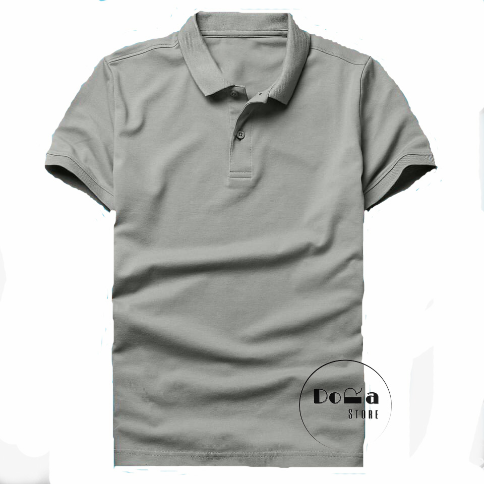 Áo thun POLO Áo Thun Cá Sấu Vải Cá Sấu Cotton Ngắn Tay Màu Trơn Cổ Trụ Size 80Kg