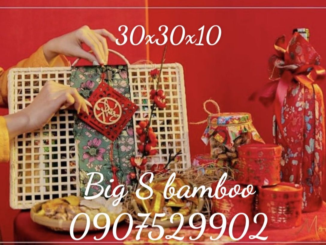 Hộp Quà Tre Đan Đựng Bánh Trung Thu, Trái Cây, Quà Tết