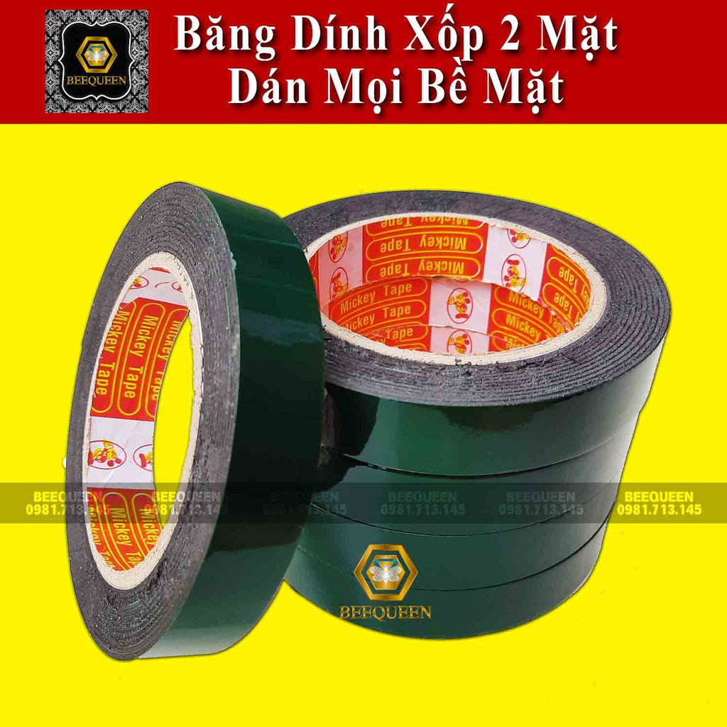 Rẻ vô địch - băng dính xốp xanh 2 mặt - băng keo xốp 2 mặt siêu dính giá xưởng