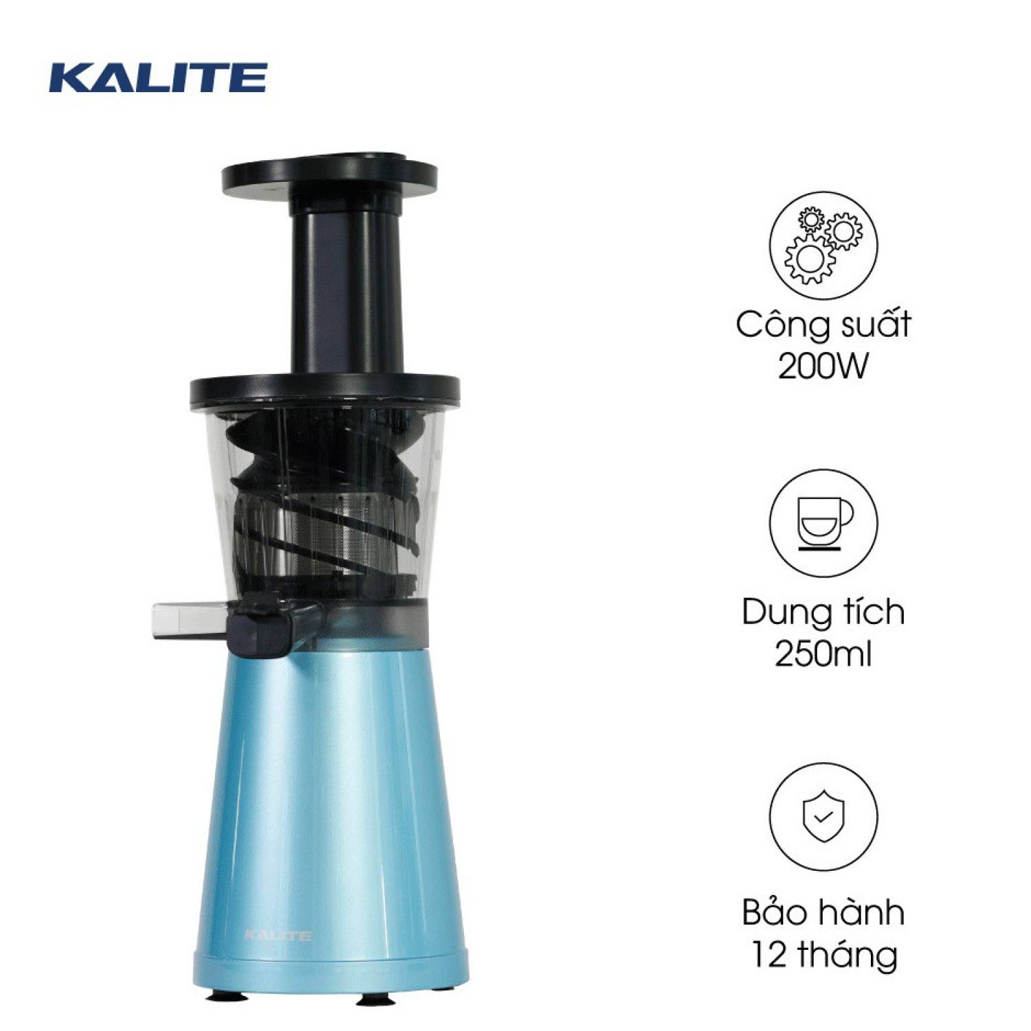 Máy ép chậm, máy ép trái cây Kalite KL 530, công suất 200W, dung tích cối 250ml, hàng chính hãng