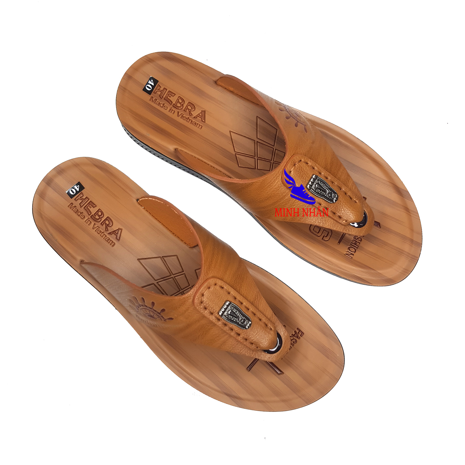 Dép kẹp nam da cao cấp BẢO HÀNH 1 NĂM dép xỏ ngón nam Dép rửa nước Tông đúc X-6 màu nâu