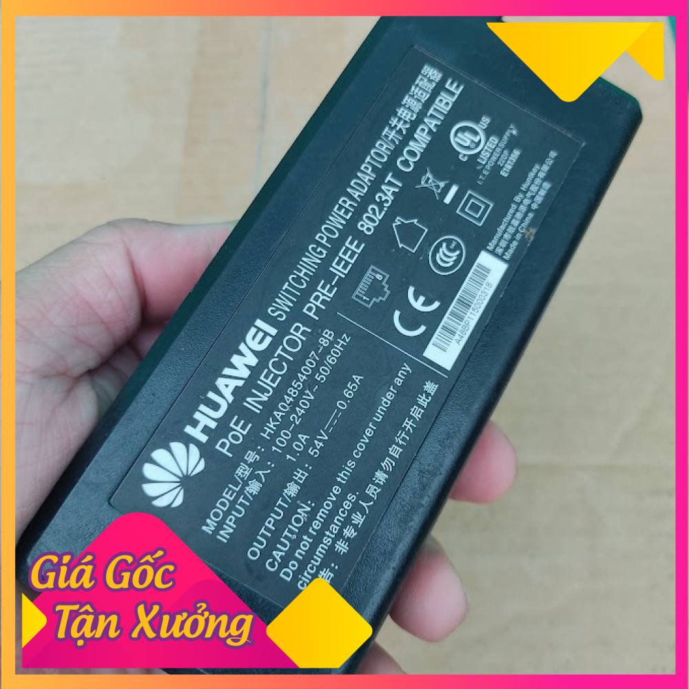 Bộ nguồn poe+ chuẩn at 54v huawei – 0.65ma cấp nguồn cho wifi - camera