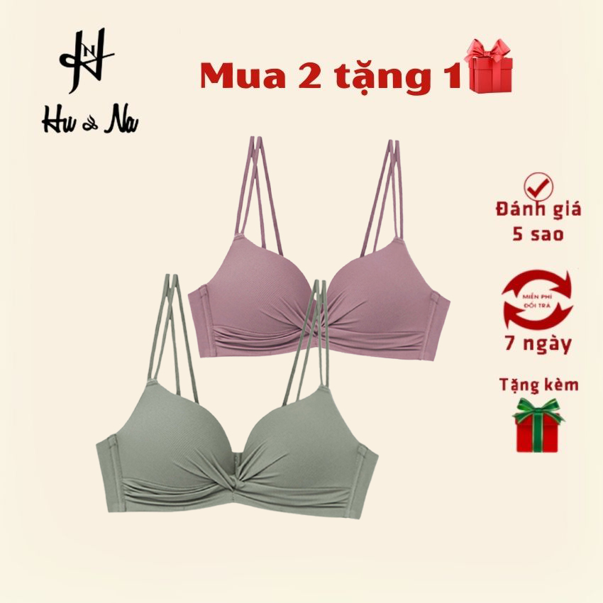 Set 3 áo lót nữ-Áo ngực nữ xẻ sâu không gọng gom ngực-AN04-Hu-Na-áo lót nữ không gọng-áo ngực nữ sexy-áo ngực nữ học sinh-áo ngực nữ cao cấp-áo ngực nữ không dây