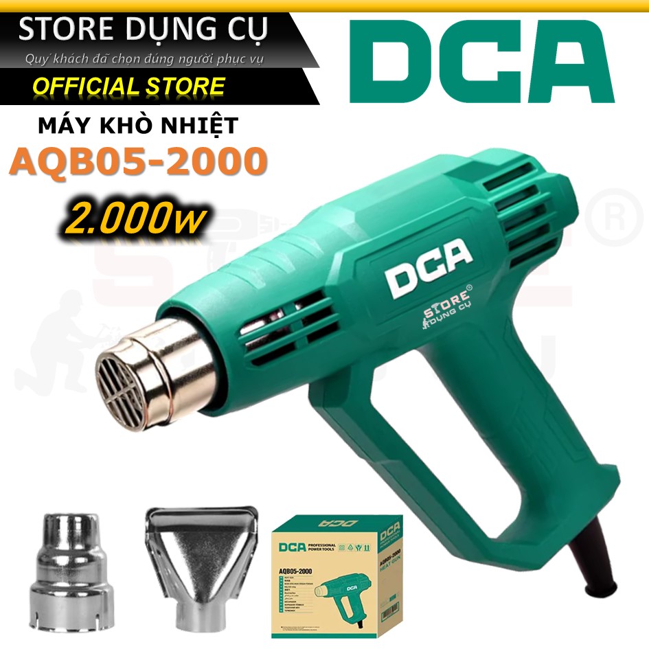 2000W Máy khò nhiệt DCA AQB05-2000, Máy khò thổi hơi nóng , thổi nhiệt dán ni lông, decal, phim cách nhiệt ô tô, xe máy
