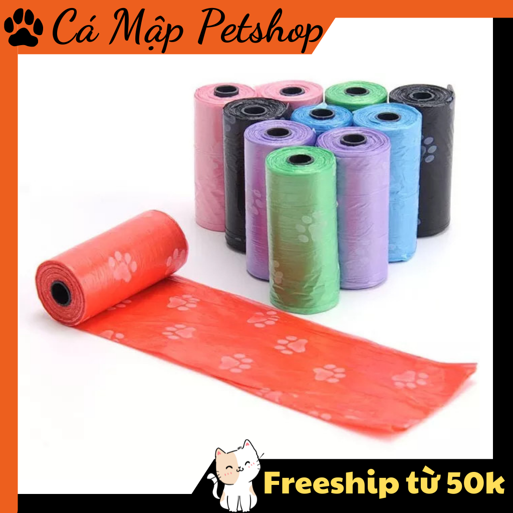 Túi đựng phân mèo, Túi đựng phân mèo tự phân hủy cuộn 15 túi 30x20cm