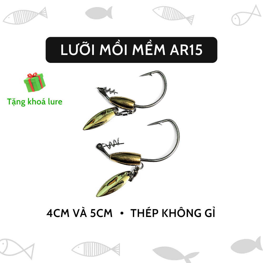 Lưỡi mồi mềm ar15 4cm 5cm câu cá lóc phù hợp mồi mềm nff