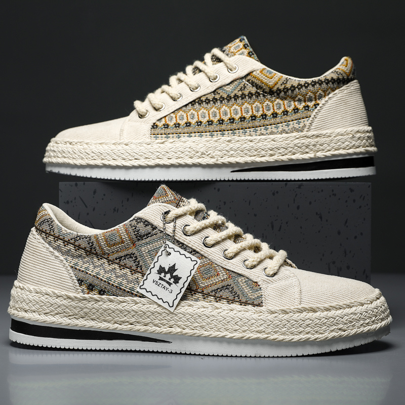 Giày nam, giày sneaker nam vải thổ cẩm 2023