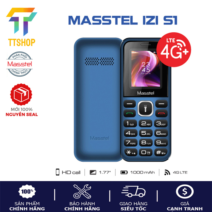 Điện thoại Masstel Izi S1 4G Gọi HD call,kiểu dáng nhỏ gọn - Hàng chính hãng