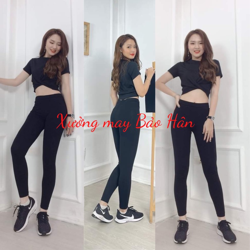 Quần legging, quần legging dài mặc công sở, đi chơi vải cotton lg02