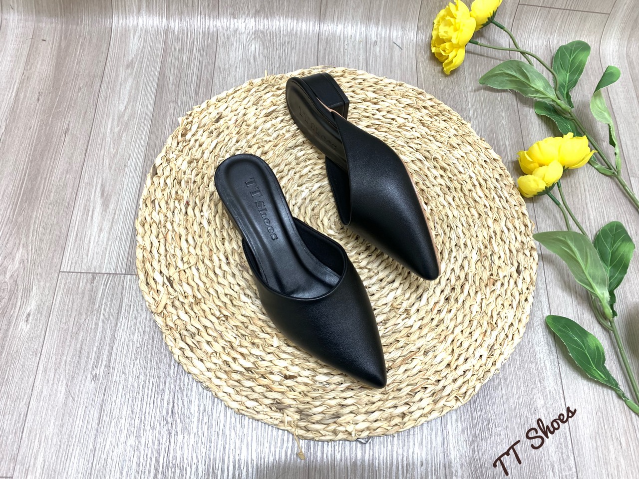 giày cao gót sục 2cm si mờ trơn đế tpr chống trơn cao cấp TT Shoes tuitron2cm - 2