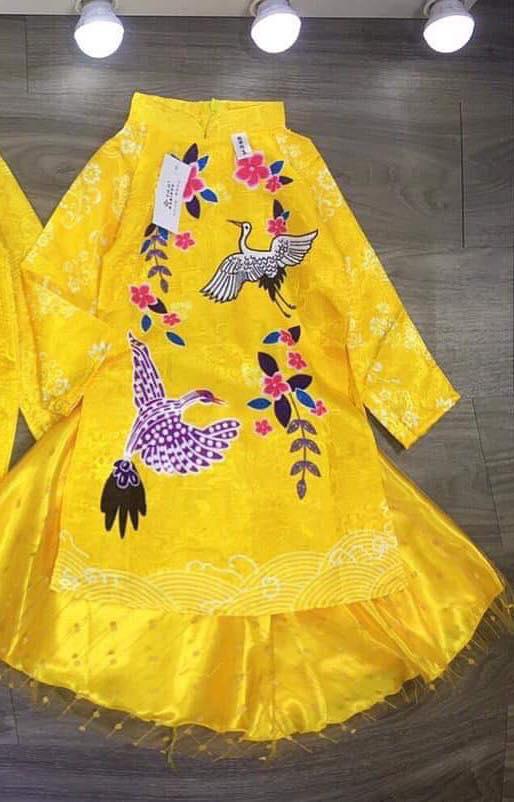 [HCM]ÁO DÀI TẾT CHO BÉ GÁI-GẤM THƯỢNG HẢI LOẠI 1