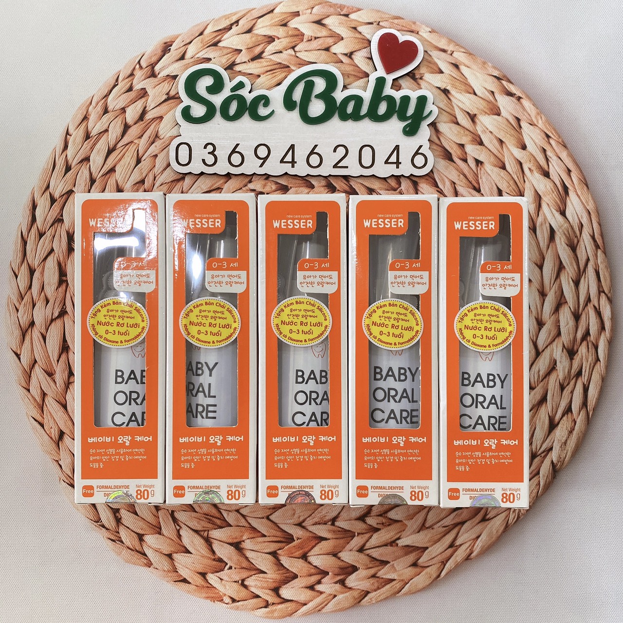 Nước rơ lưỡi Wesser Hàn Quốc tặng kèm rơ lưỡi silicone cho bé từ sơ sinh đến 3 tuổi - SÓC BABY