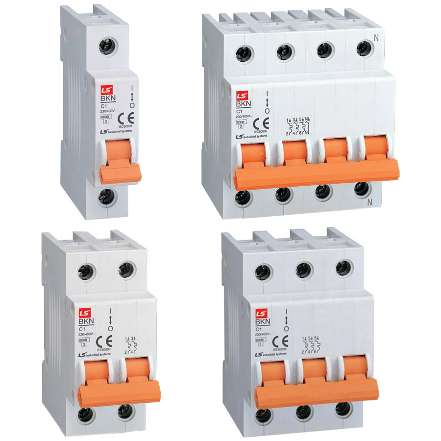 Aptomat/ át tép 1 pha - aptomat 3 pha mcb ls bkn/ 1p 40-63a 6ka / 3p bkn-b 3p 6~32a 10ka
