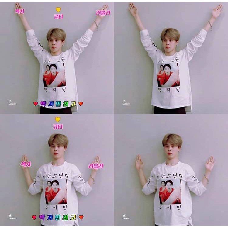 Kèm hình thật - Áo tay dài Jimin BTS Kpop có size chất thun co dãn cheap moment cryaotic10