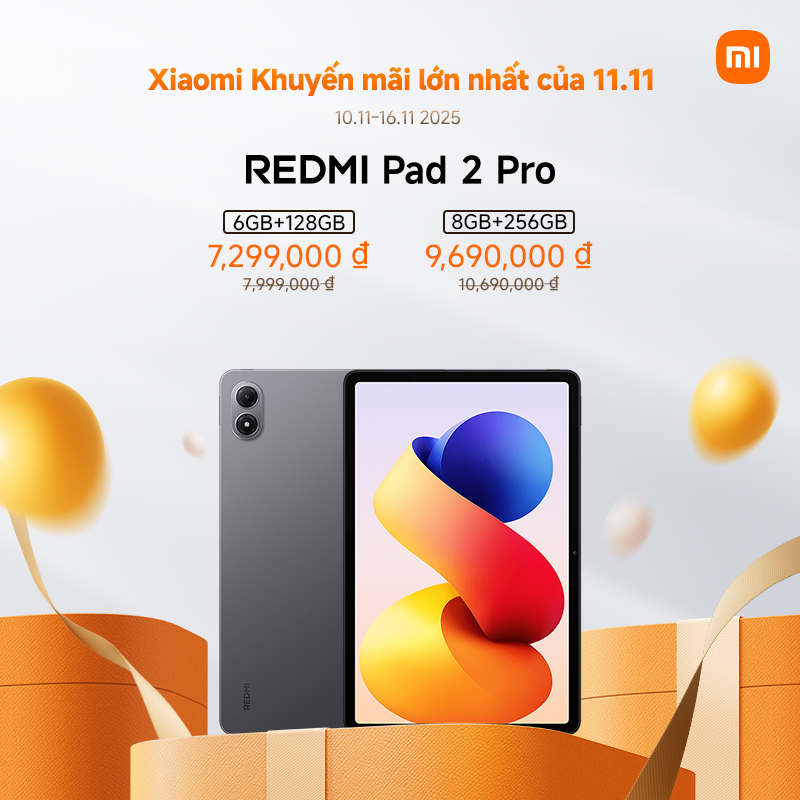 [New] REDMI Pad 2 Pro | Màn hình 2.5K 12,1" sắc nét | Hình ảnh mượt mà với tần số quét lên đến 120Hz