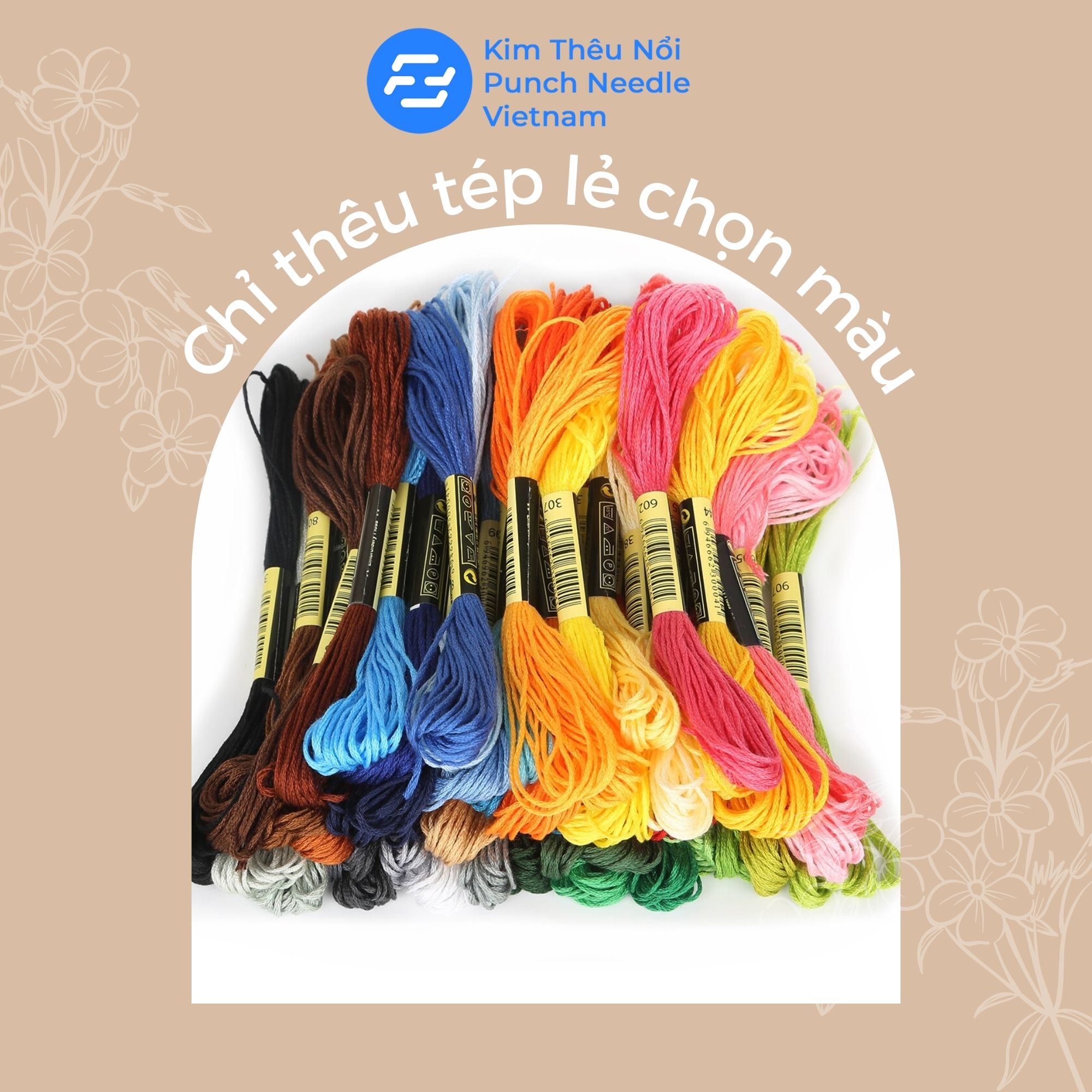 Chỉ Thêu Chữ Thập, Thêu Nổi Tép Lẻ Chọn Màu
