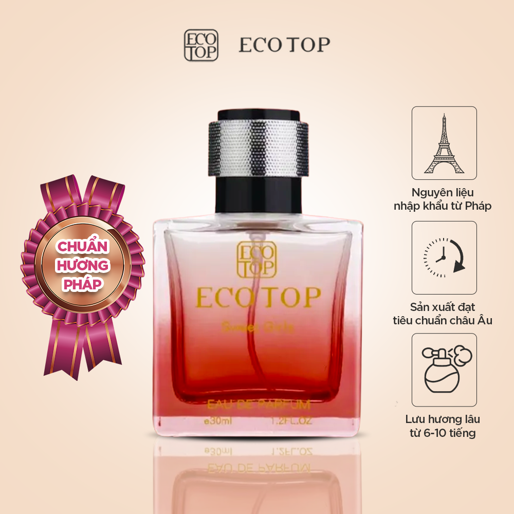 Nước hoa nữ thơm lâu chính hãng hương cỏ gỗ xạ hương Ecotop Sweet Girls dung tích 30ml - hương thơm ngọt ngào sang trọng