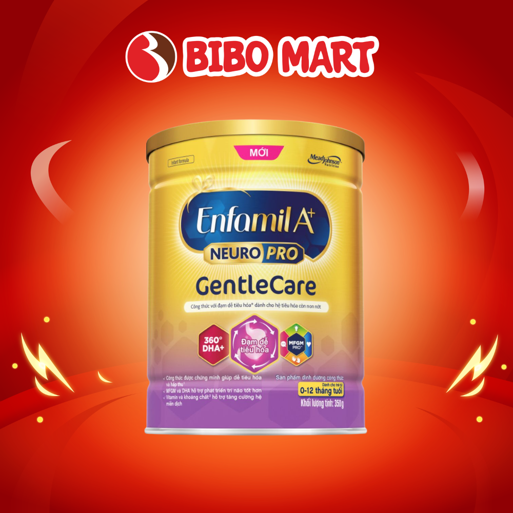 Sữa Enfamil A+ NeuroPro Gentle Care 350g Cho Bé 0-12 Tháng Giúp Bé Dễ Tiêu Hóa - Bibo Mart