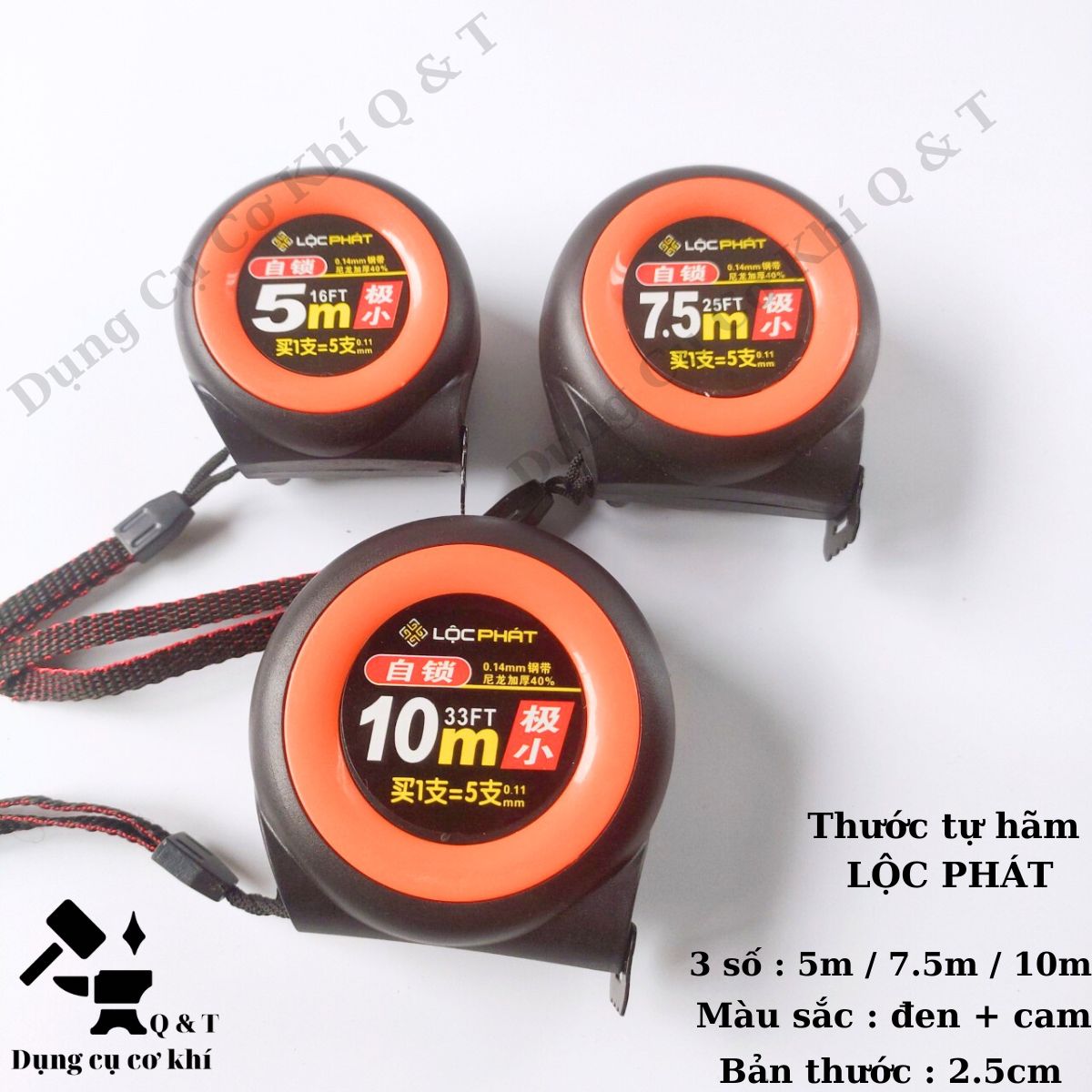 Thước tự hãm , thước kéo lộc phát kích cỡ 5m - 7,5m - 10m bền, rẻ, đẹp