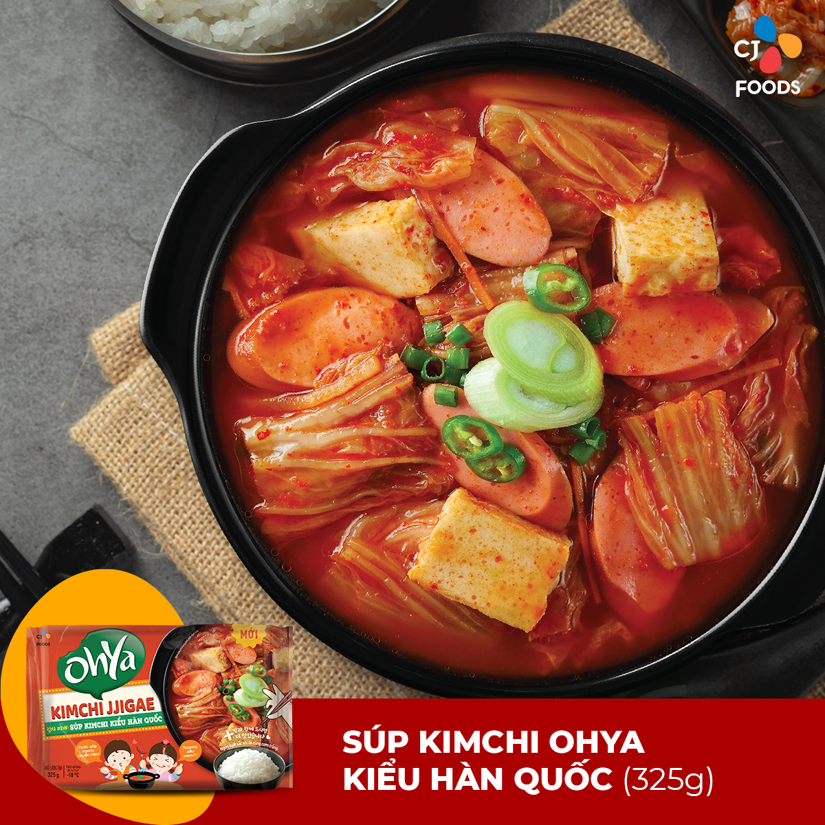 Súp kim chi hàn quốc kimchi jjigae ohya 325g