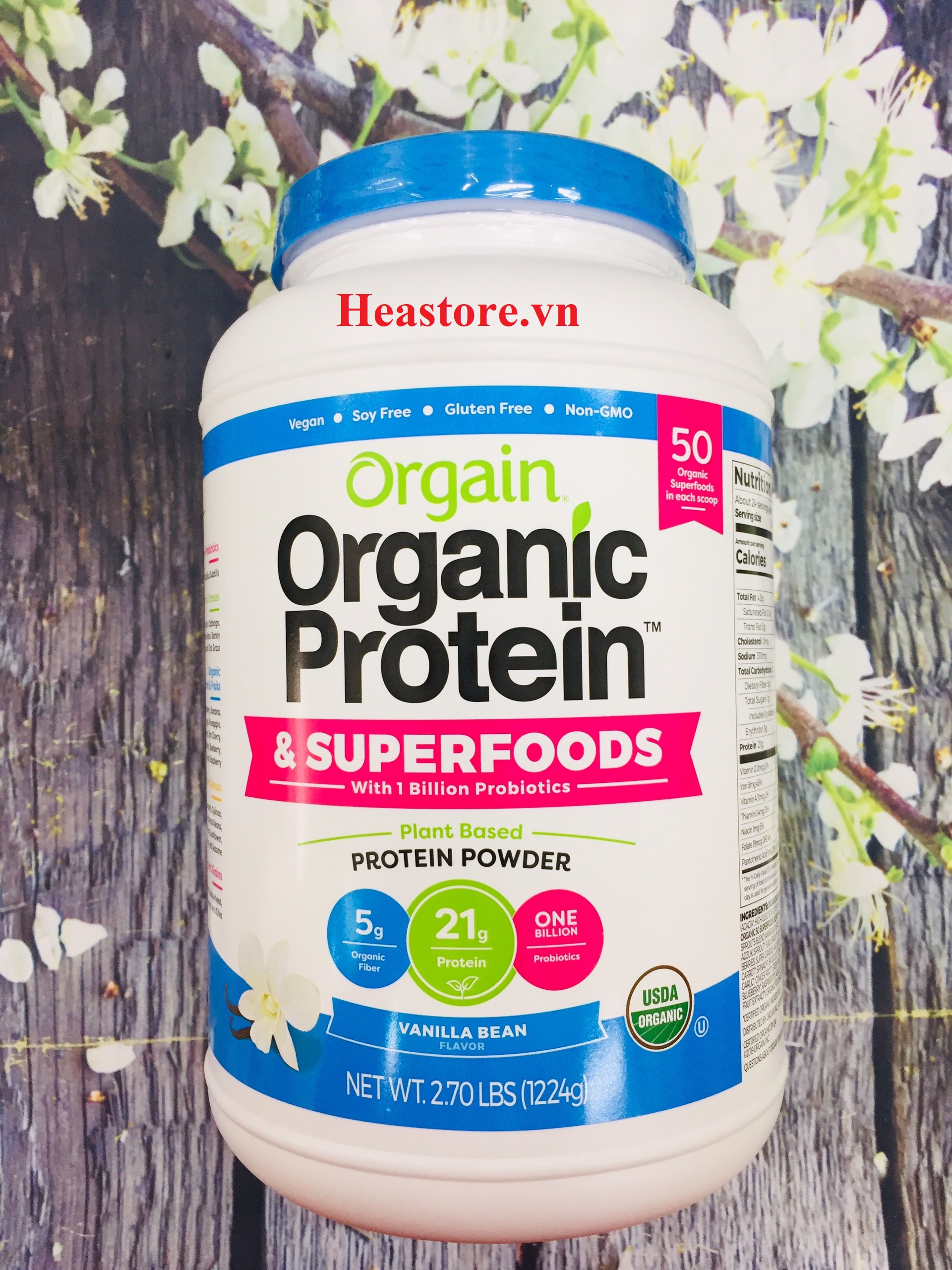 Bột orgain organic protein & super foods 1224 gam