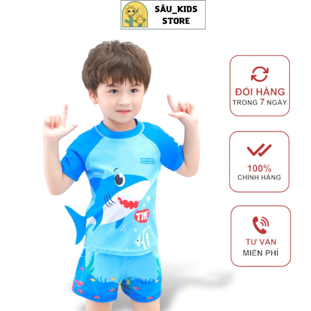 Đồ bơi bé trai dành cho trẻ em từ 10kg đến size đại in hình cá mập dễ thương
