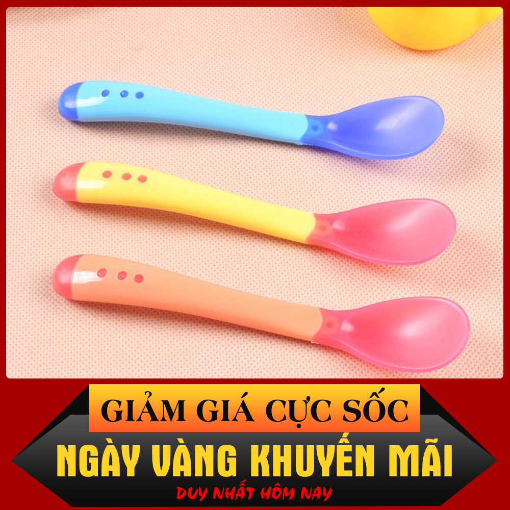Thìa Báo Nóng - Muỗng Báo Nóng Cho Bé Ăn Dặm ( Màu Ngẫu Nhiên)