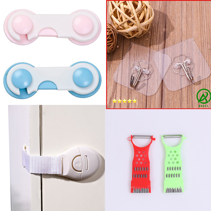 [HCM]Đồng giá:  1 khóa tủ lạnh - 2 móc dán tường - 1 nạo củ quả ( Chương trình mua 1 tặng 1 shop sẽ tặng nạo rau củ)
