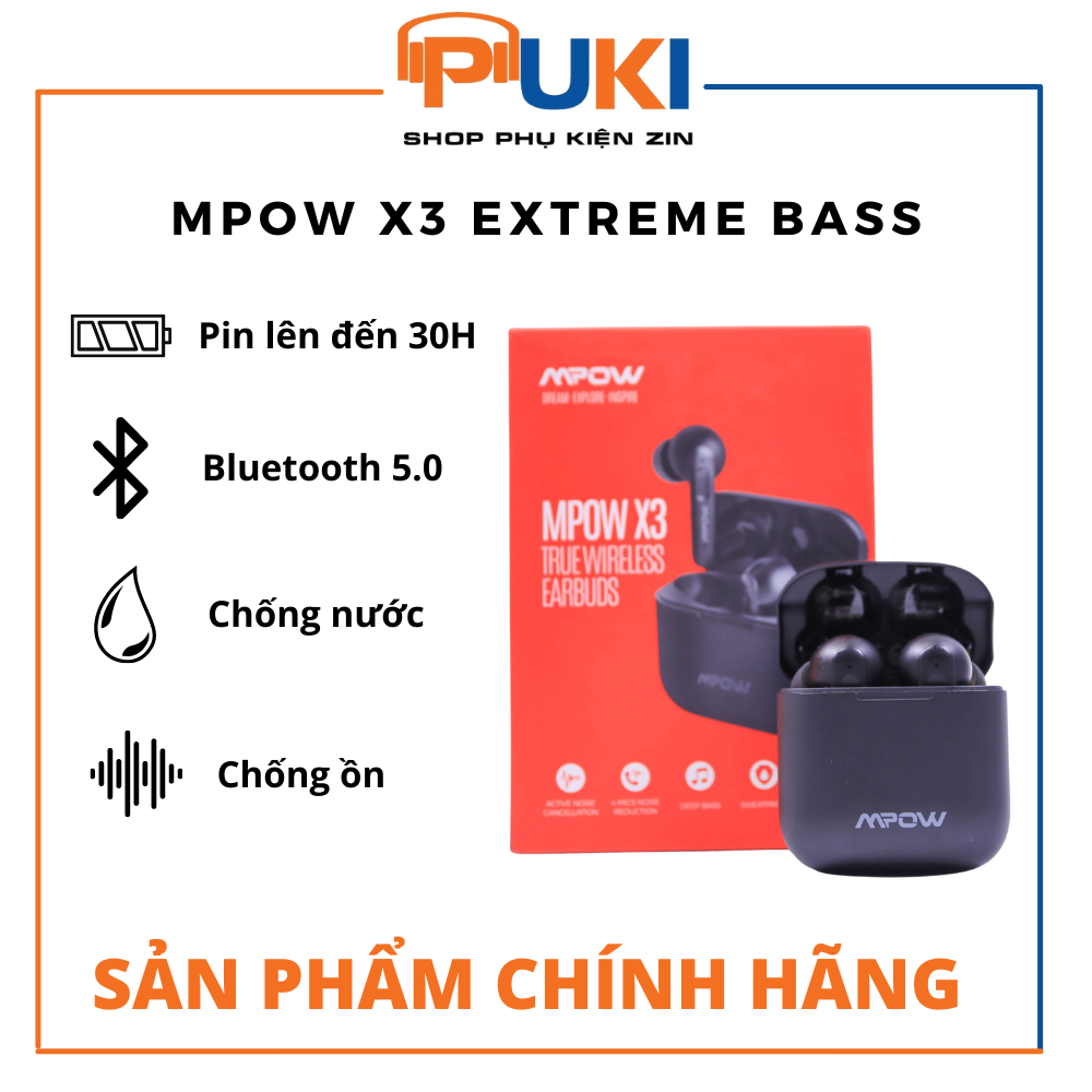 Tai nghe True Wireless Extreme Bass Mpow X3 - Tai nghe bluetooth Mpow X3