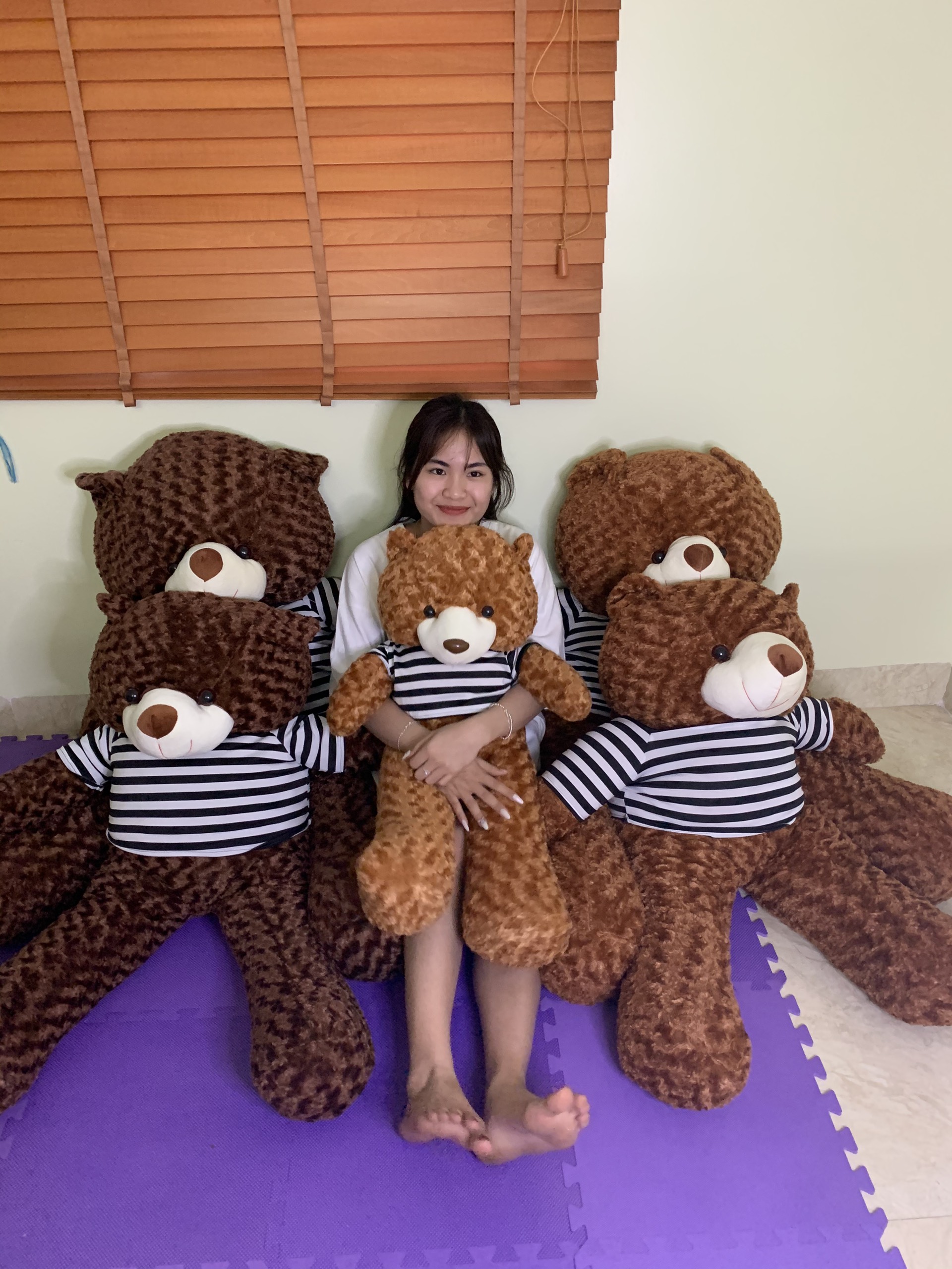 Gấu bông teddy 0,95m-1m1-1m3 gấu bông to, gối ôm hình thú teddy nâu bự khổng lồ siêu đáng yêu - gb12
