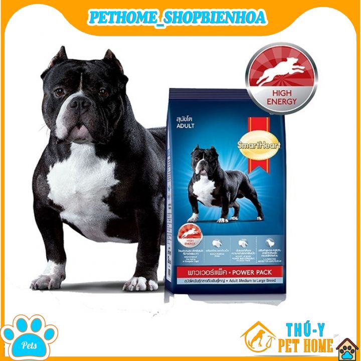 Thức ăn Smart Heart Power Pack Adult Loại 3kg Dành Cho Chó Trưởng Thành Tạo Cơ Bắp
