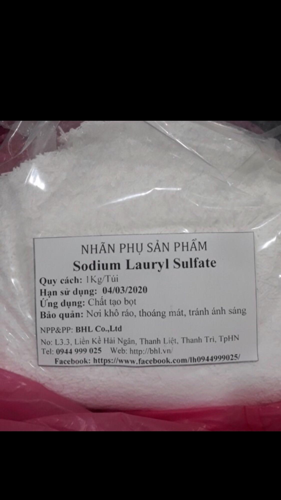 Hoạt chất tạo bọt tẩy rửa SLS Sodium Lauryl sulfate túi 1kg
