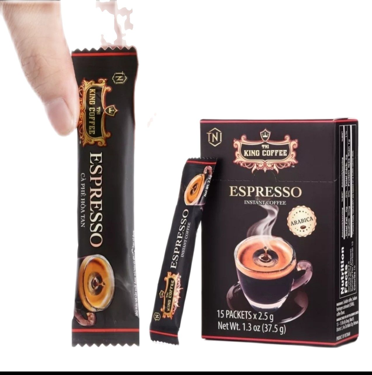 Cà phê hòa tan đen, hôp 15 gói x 2,5g