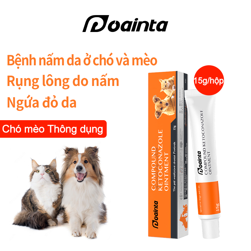PUAINTA 15g Thuốc mỡ trị nấm cho mèo Thuốc trị ghẻ cho mèo và chó KETOCONAZOLE