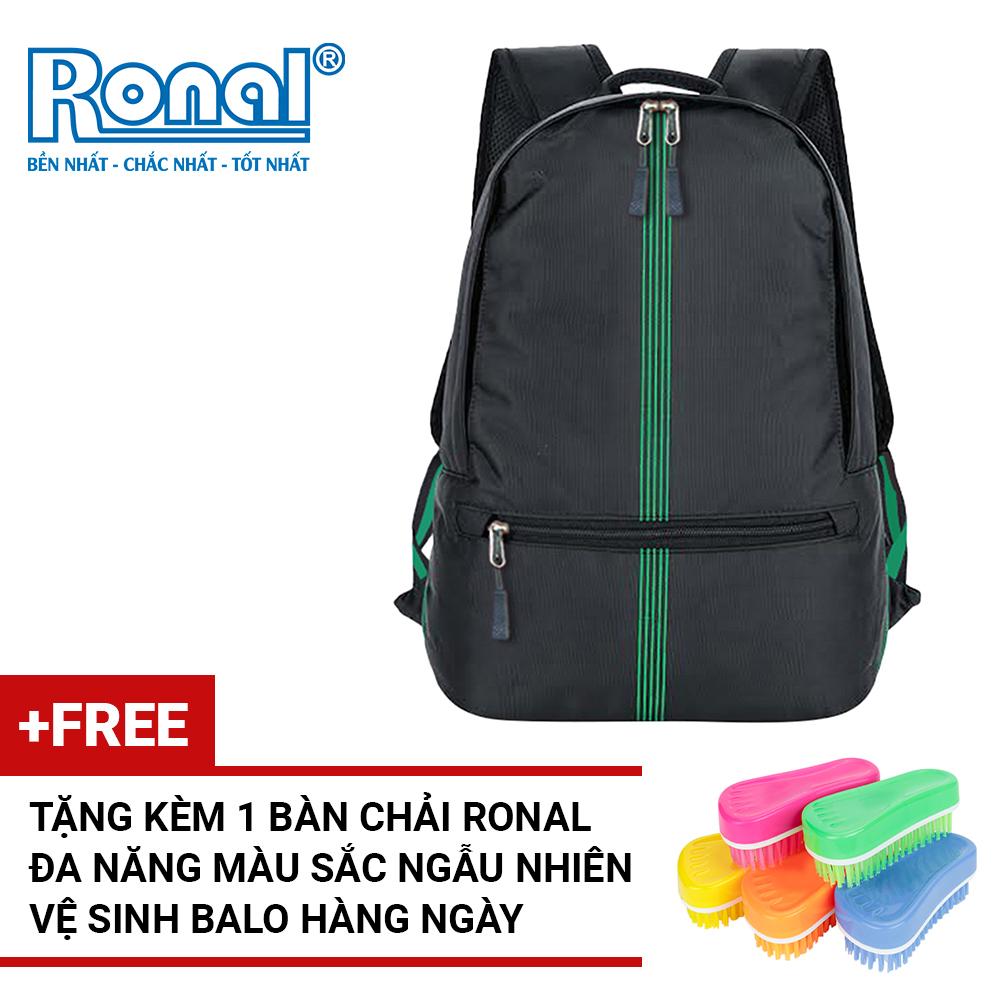 [HCM]Ba lô Ronal BL85 - Đen sọc xanh lá