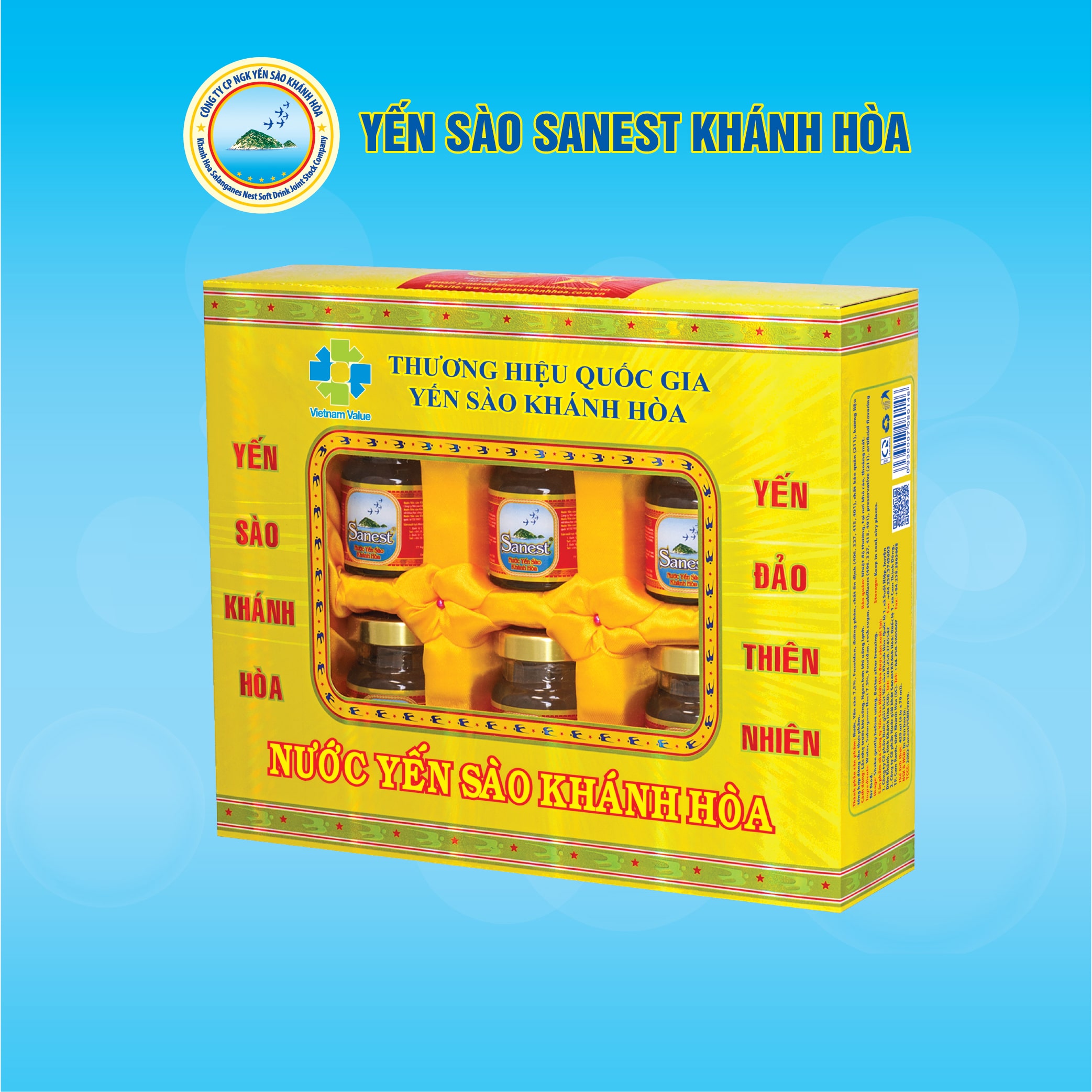 HỘP QUÀ TẶNG Nước Yến Sào Khánh Hòa Sanest Lọ 70Ml - 7.5% Yến Sào. Được Chế Biến Từ Tổ Yến Nguyên Chất Có Tác Dụng Kích Thích Tiêu Hóa, Bổ Phế, Chống Lão Hóa.