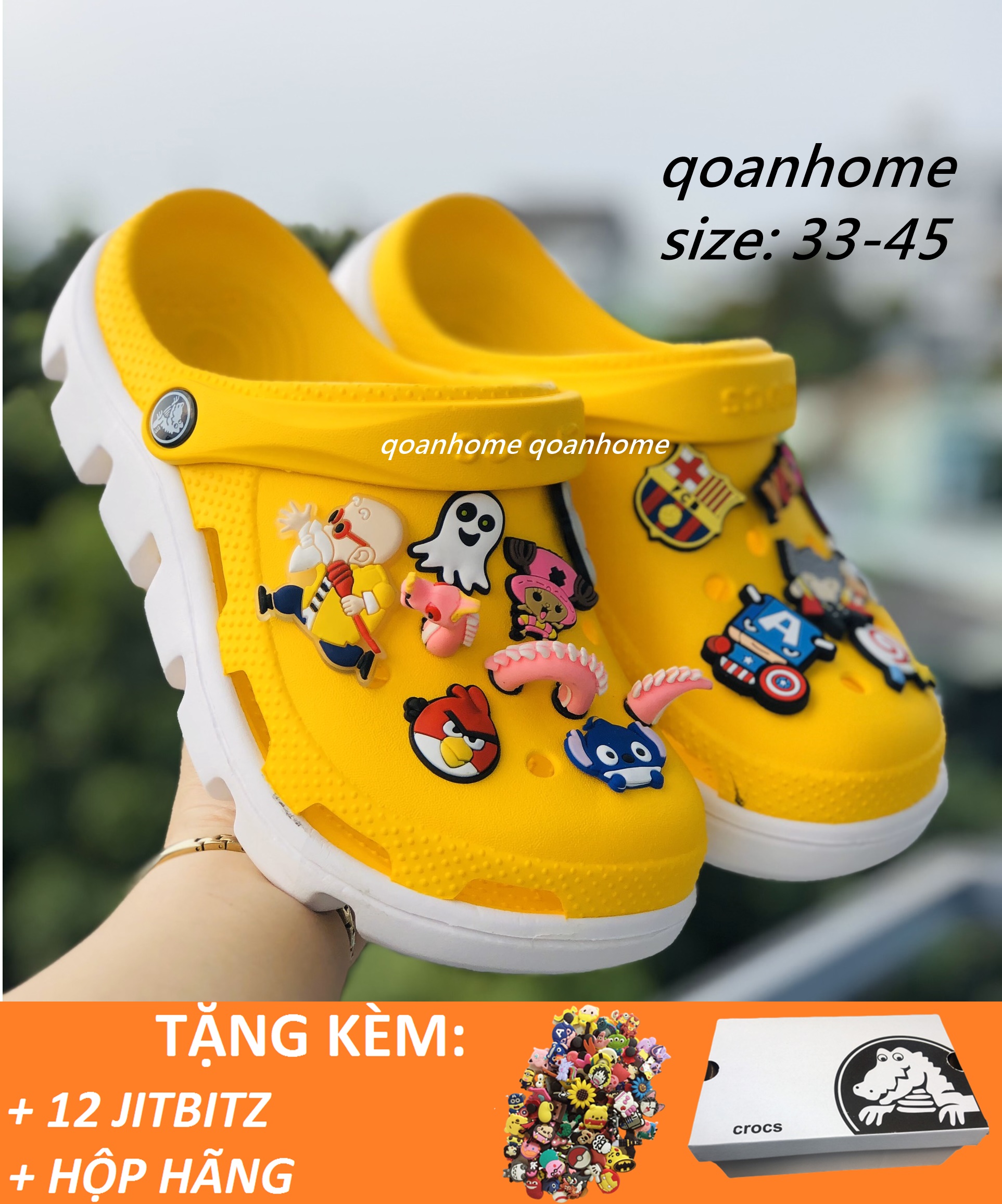 DÉP CÁ SẤU CROCS VÀNG TRẮNG - DÉP QUAI NGANG CROCS DUET SPORT -  DÉP CÁ SẤU - DÉP QUAI NGANG CÁ SẤU - DÉP SỤC- DÉP CROCS