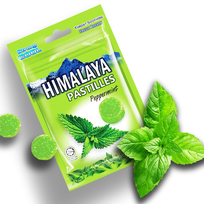 Kẹo bạc hà BIG FOOT Himalaya Pastilles Peppermint gói 25g