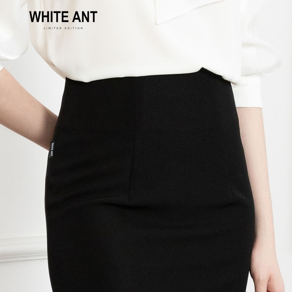 Chân Váy Công Sở Bút Chì WHITE ANT Thiết Kế Form Ôm Có Xẻ Trước, Chất Vải Mềm Mịn Co Giãn Nhẹ 11102895R.100